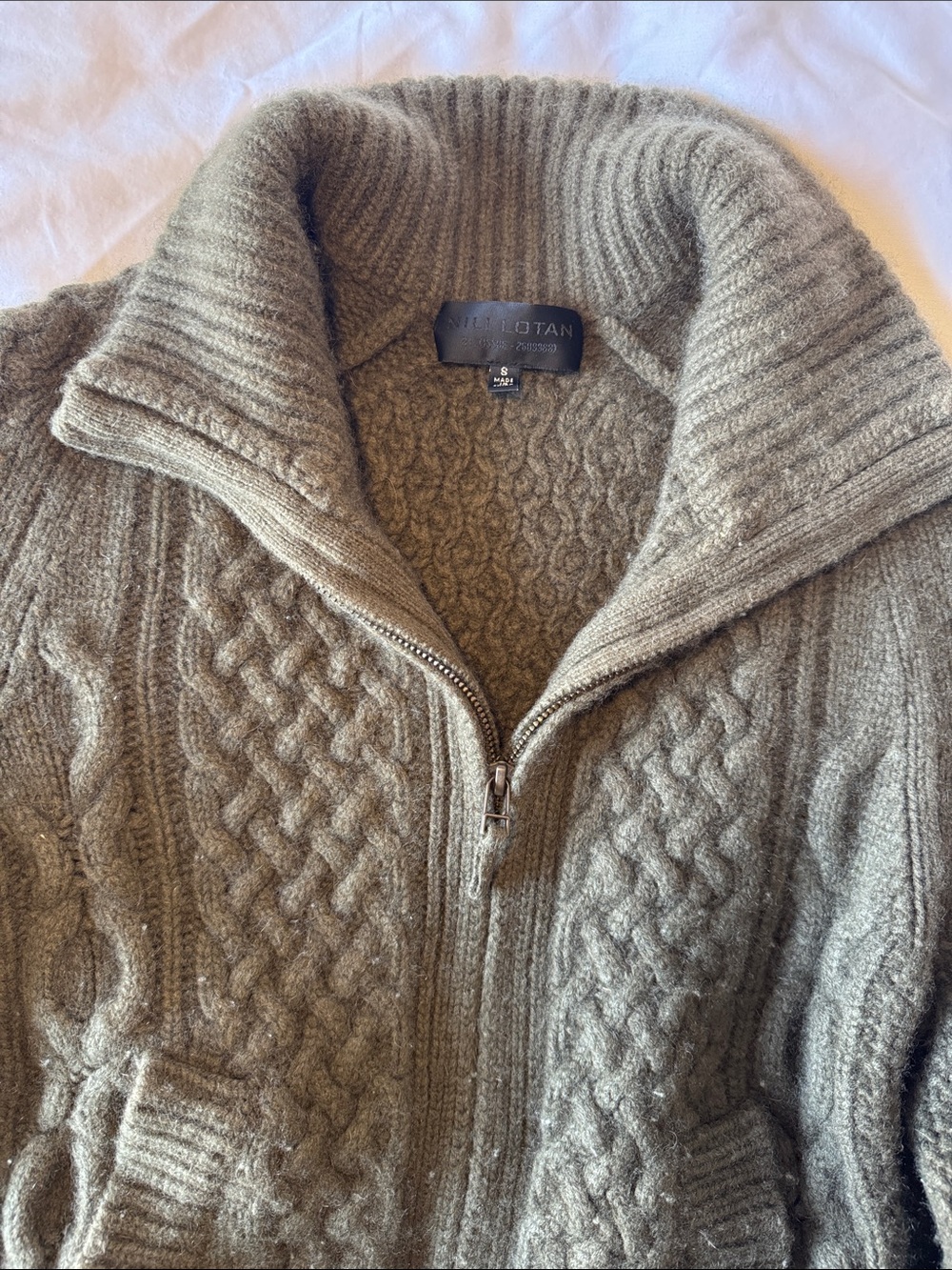 Nili Lotan Cashmere Cable-Knit Zip-Up Sweater - Picture 6 of 10